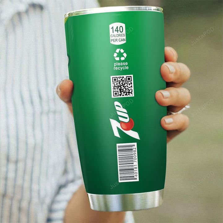 7up Lemon Lime Flavored Soda And Caffeine Free Soft Drink Label 20oz Stainless Steel Tumbler