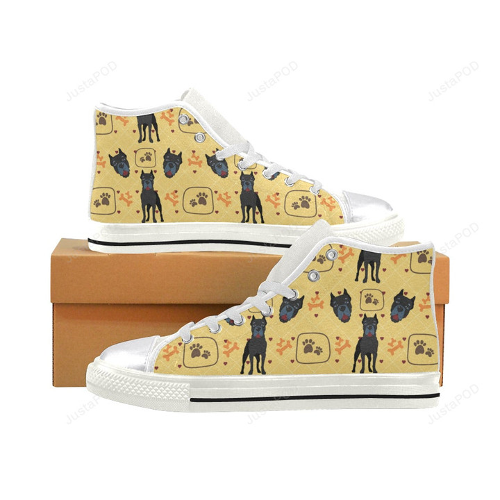 Cane Corso Pattern White Classic High Top Canvas Shoes
