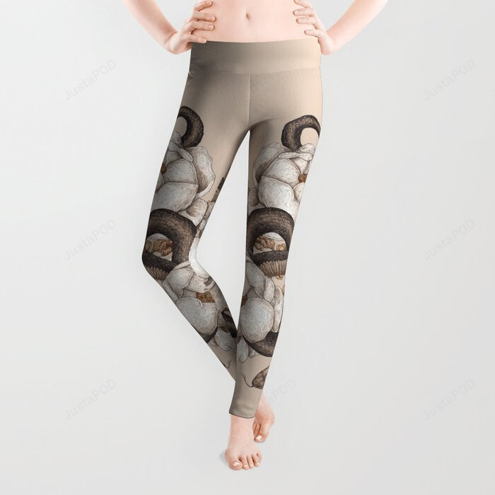 Snake and Peonies All Over Print 3D Legging