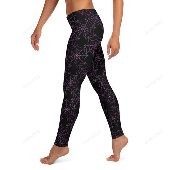 Black and Purple Spider Wed All Over Print 3D Legging