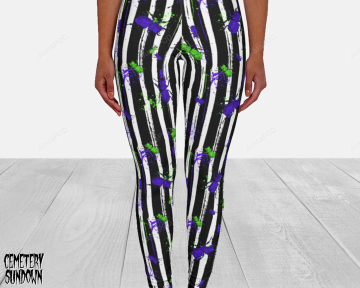 Beetlejuice Spooky Goth Spandex All Over Print 3D Legging