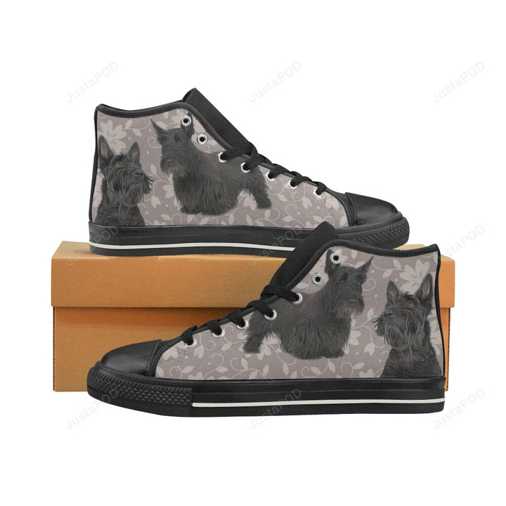 Scottish Terrier Lover Black Classic High Top Canvas Shoes