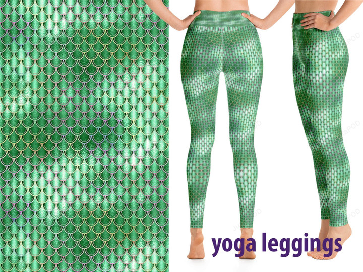 Mermaid Green Ariel All Over Print 3D Legging
