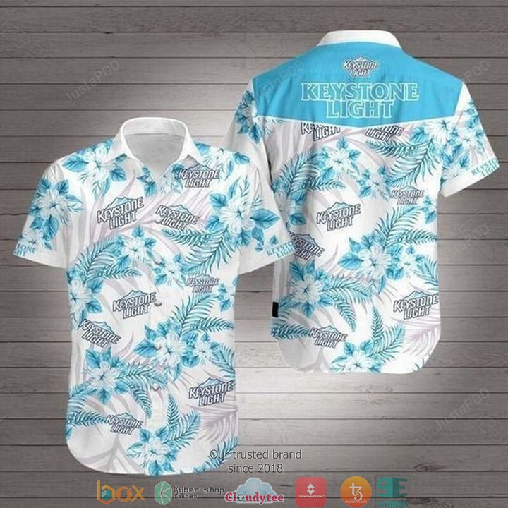 Keystone Light Beer Tropical Short Sleeve Hawaiian Shirt