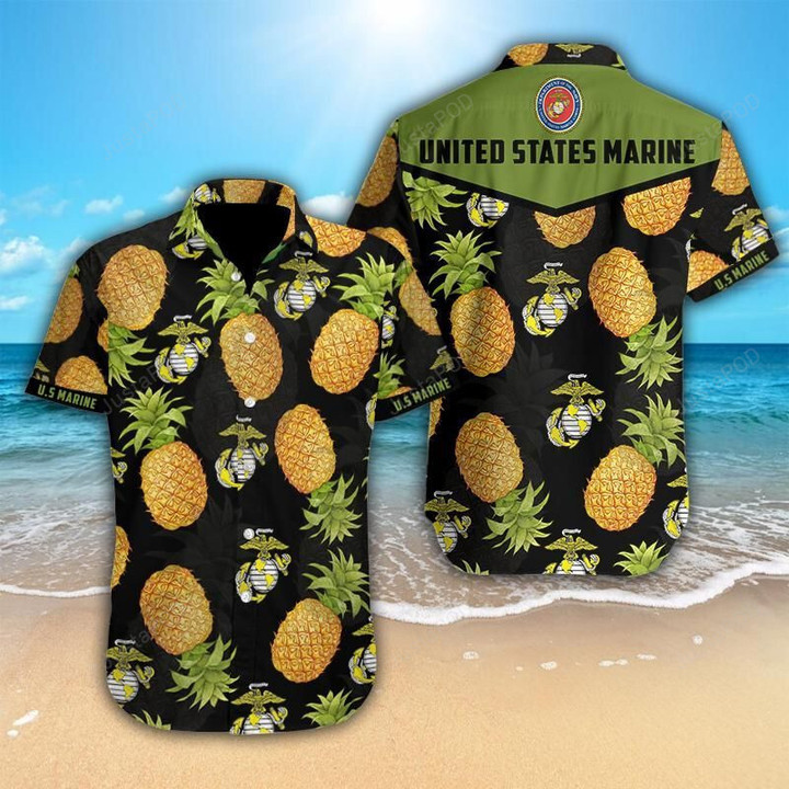 Pineapple United States Marine Hawaiian Shirt