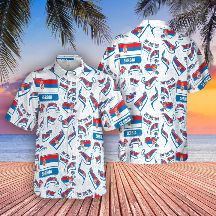 Serbia Flag Hawaiian Shirt