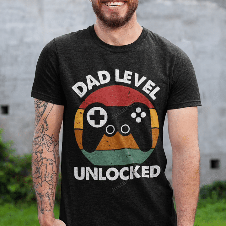 Funny New Dad Shirt, Dad Level Unlocked Tee Shirt, Gaming Shirt, First Time Dad, Father's Day Gift Idea, New Super Dad Announcement Shirt