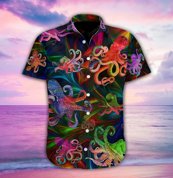 Octopus Neon Fantasy Hawaiian Shirt