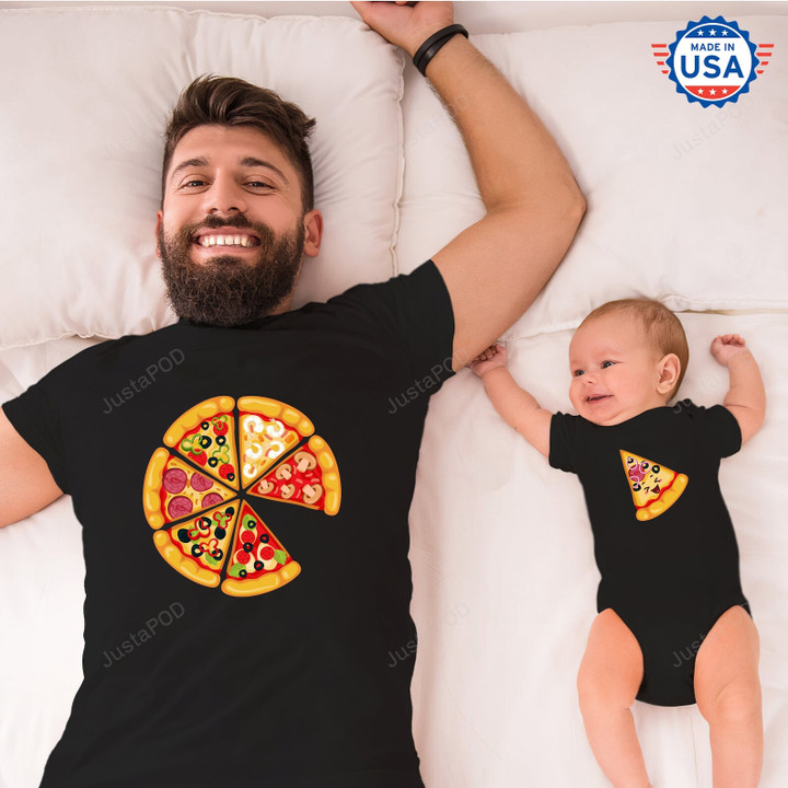 Pizza and Slice, Dad and Son Matching Shirt, Dad and Baby Gift, Dad and Me Shirt, Pizza Lovers Gift, Fathers Day Shirt, Matching Outfit