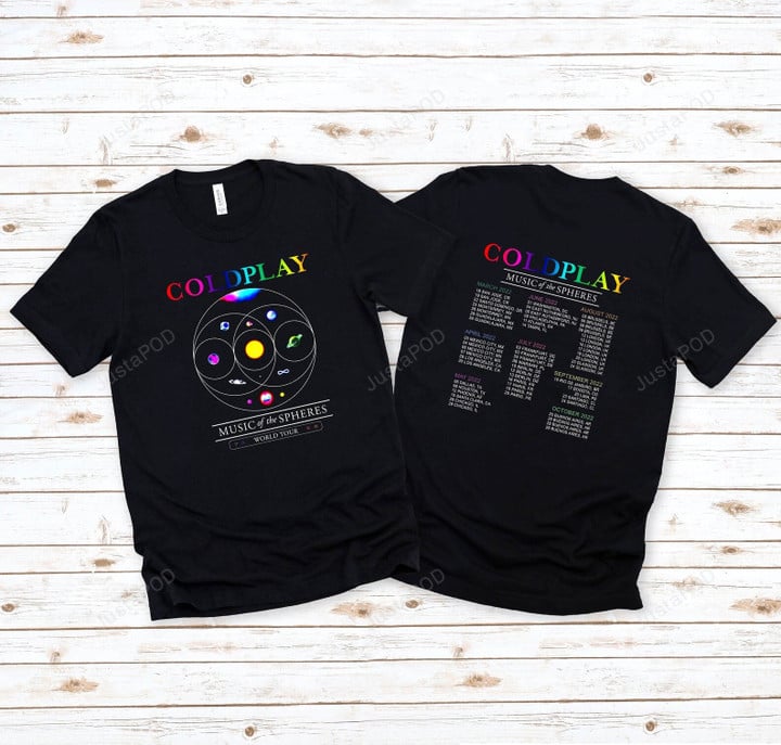 Coldplay Music Of The Spheres Shirt, Coldplay World Tour 2022 Tshirt, 2022 Coldplay Concert Tee For Fans, Coldplay World Tour Gifts