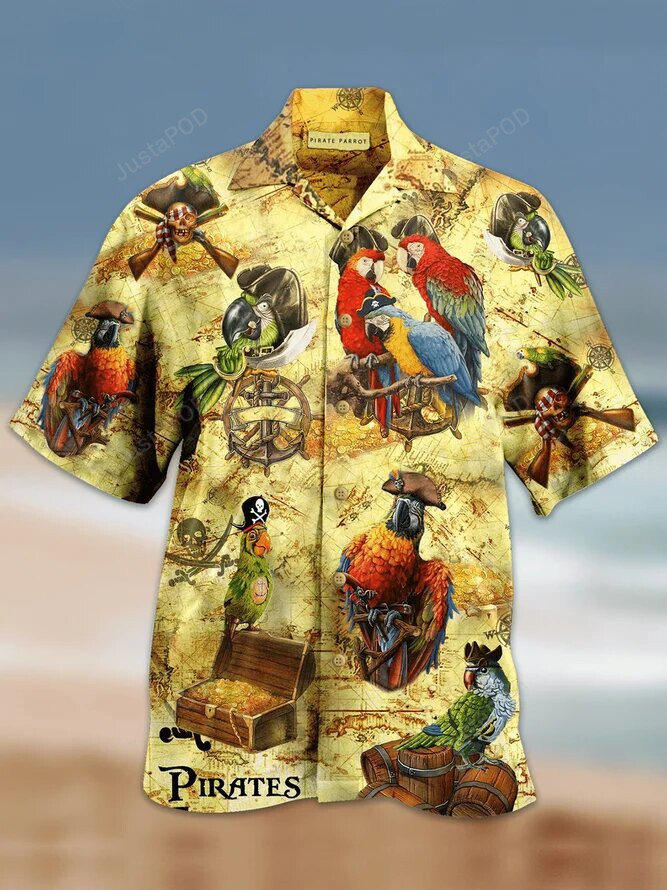 Apayprint- Pirate Parrot 3D All Over Printed Hawaiian Shirt