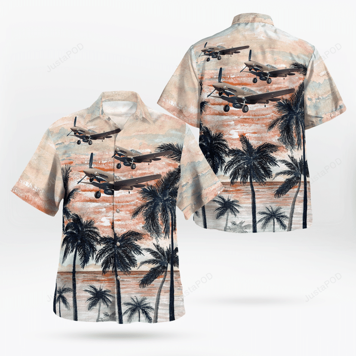 US Air Force Curtiss P-40E Warhawk Hawaiian Shirt, Gift Hawaiian Shirt For Husband, Gift For Dad