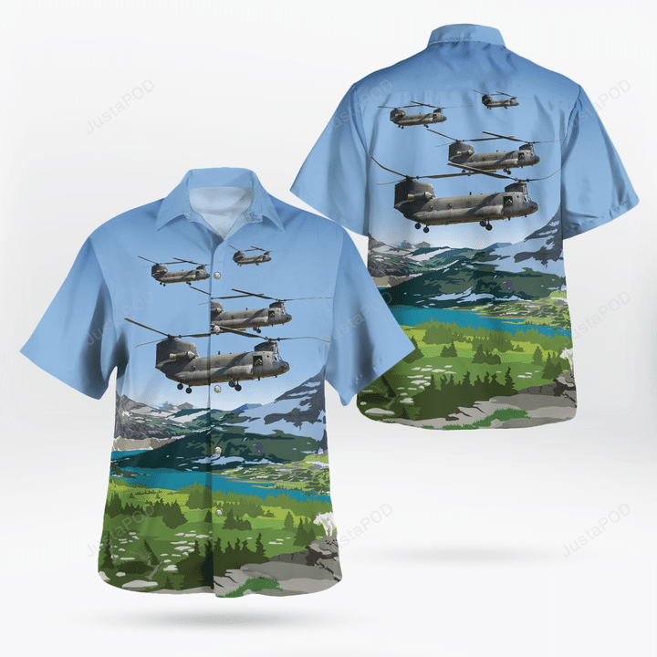 Us Army Montana Army National Guard Ch-47 Chinook Helicopter Hawaiian Shirt