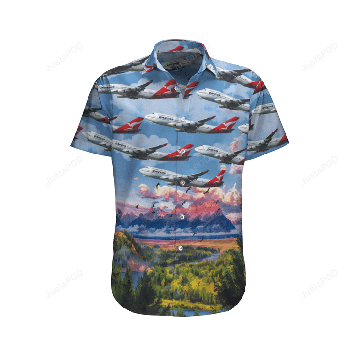 Australia Qantas Boeing 747-438/ER Hawaiian Shirt, Gift Hawaiian Shirt For Husband, Gift For Dad