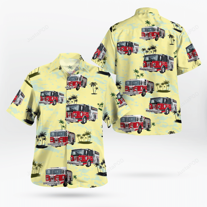Lunenburg, Nova Scotia, Canada, Lunenburg & District Fire Department Hawaiian Shirt