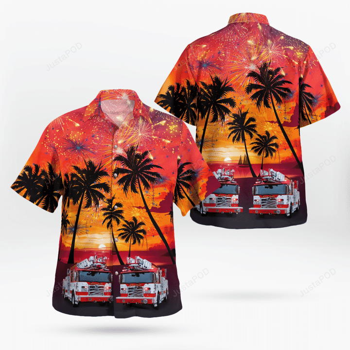 Florida Volusia County Fire Rescue 4th Of July Hawaiian Shirt