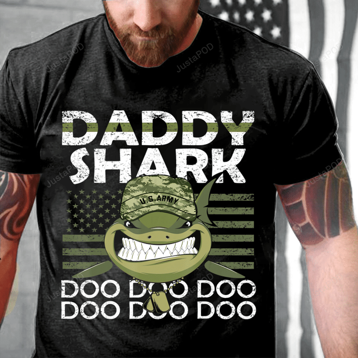 Veteran - Army Daddy Shark Doo Doo Doo T-Shirt