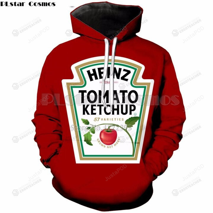 Tomato Ketchup 3d All Over Print Hoodie, Zip-Up Hoodie
