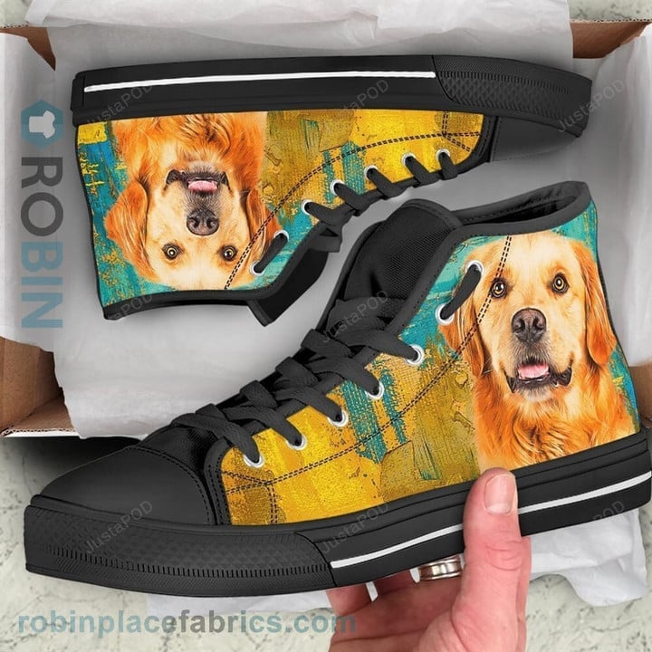Golden Retriever Dog High Top Shoes