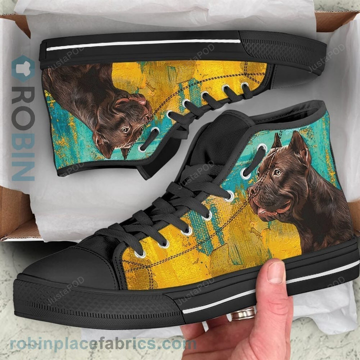 Pit Bull Dog Bully Canvas High Top Shoes