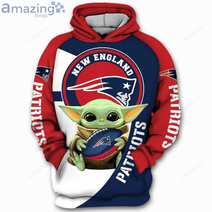 New England Patriots Baby Yoda Star Wars 3D Hoodie Zip Hoodie, NFL 3D All Over Print Hoodie Zip Hoodie