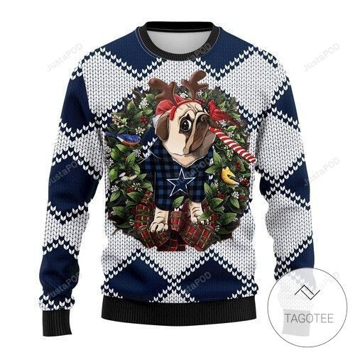 Nfl Dallas Cowboys Pug Dog Ugly Christmas Sweater, All Over Print Sweatshirt