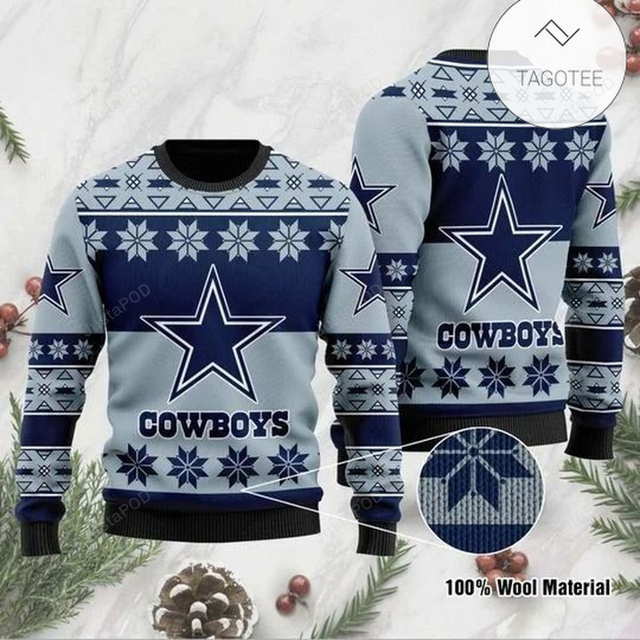 Dallas Cowboys Wool Christmas For Fans Ugly Christmas Sweater, All Over Print Sweatshirt