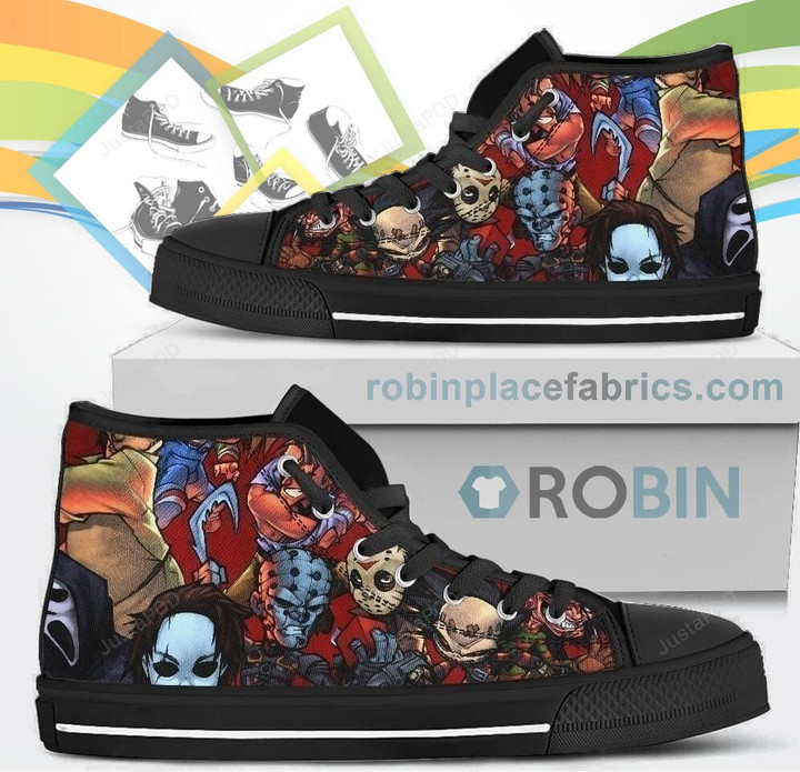 Horror Characters Canvas High Top Shoes
