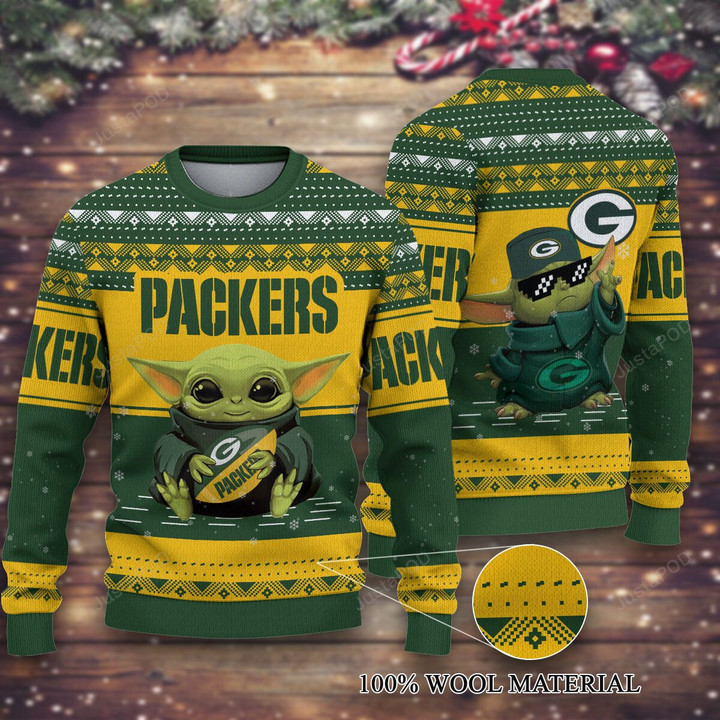 Green Bay Packers Merry Christmas Knitted Ugly Sweater