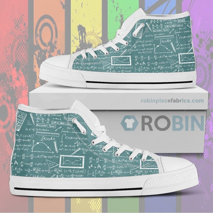 Calculus Pattern Canvas High Top Shoes