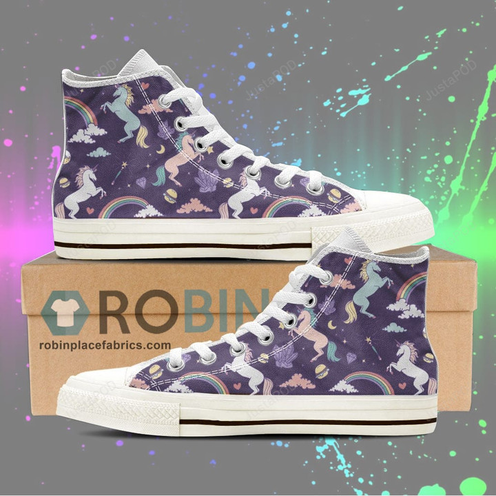 Unicorn Lovers Canvas High Top Shoes