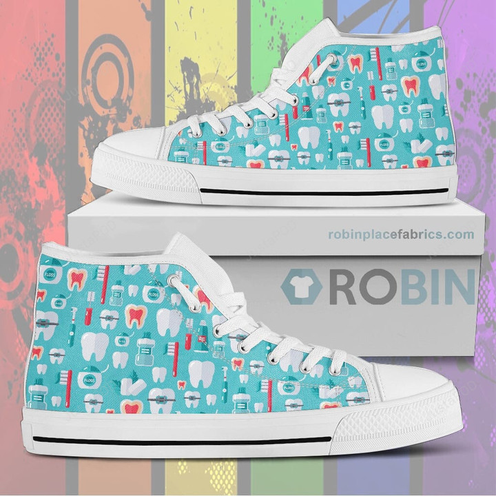 Dentist Pattern Canvas High Top Shoes