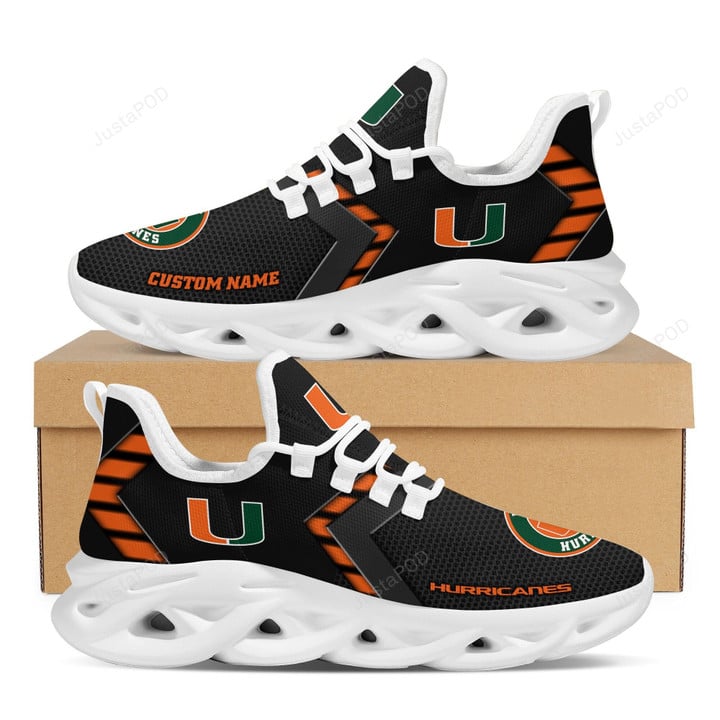 Miami Hurricanes Custom Name NCAA Max Soul Shoes