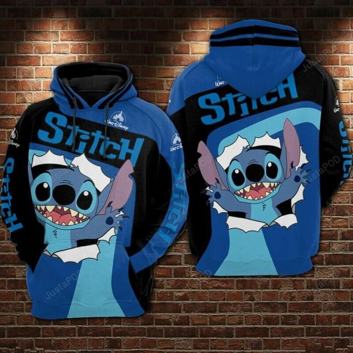 Stitch Cartoon Lilo And Stitch Walt Disney 3D Hoodie Zip Hoodie, 3D All Over Print Hoodie Zip Hoodie