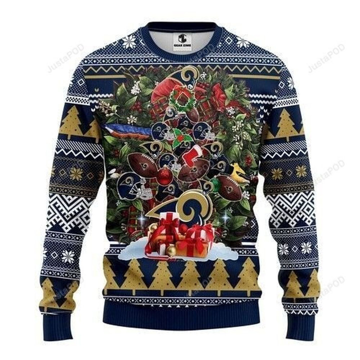Nfl Los Angeles Rams Ugly Sweater Tree Ugly Christmas Sweater, All Over Print Sweatshirt, Ugly Sweater