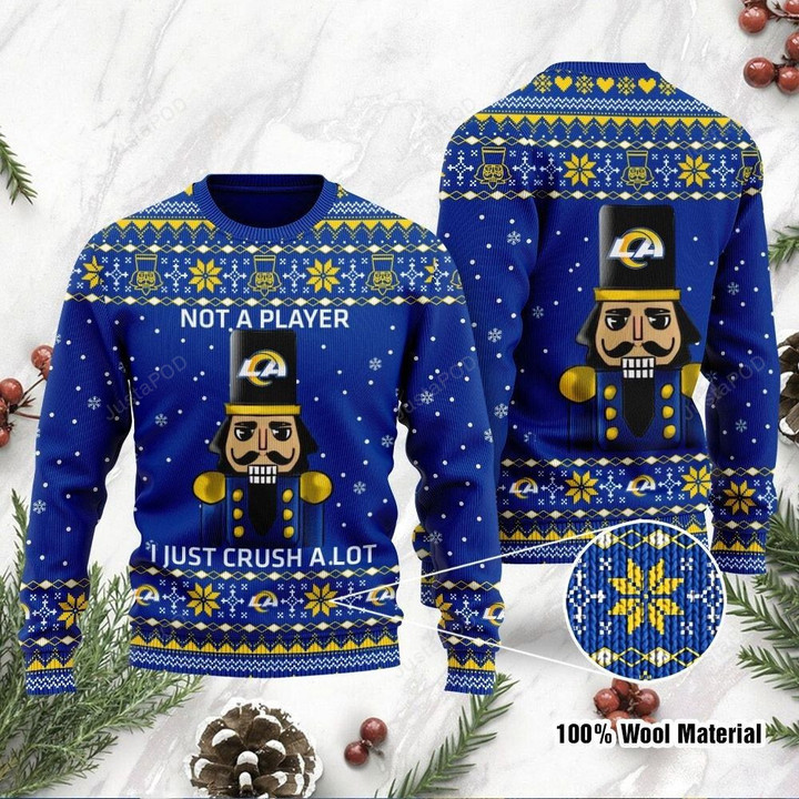 Los Angeles Rams Ugly Sweater I Am Not A Player I Just Crush Alot Ugly Christmas Sweater, Ugly Sweater, Christmas Sweaters