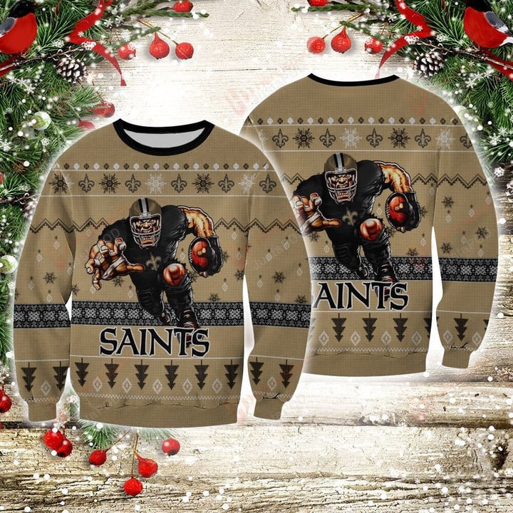 NFL New Orleans Saints player rushing Sweatshirt and Ugly Sweater