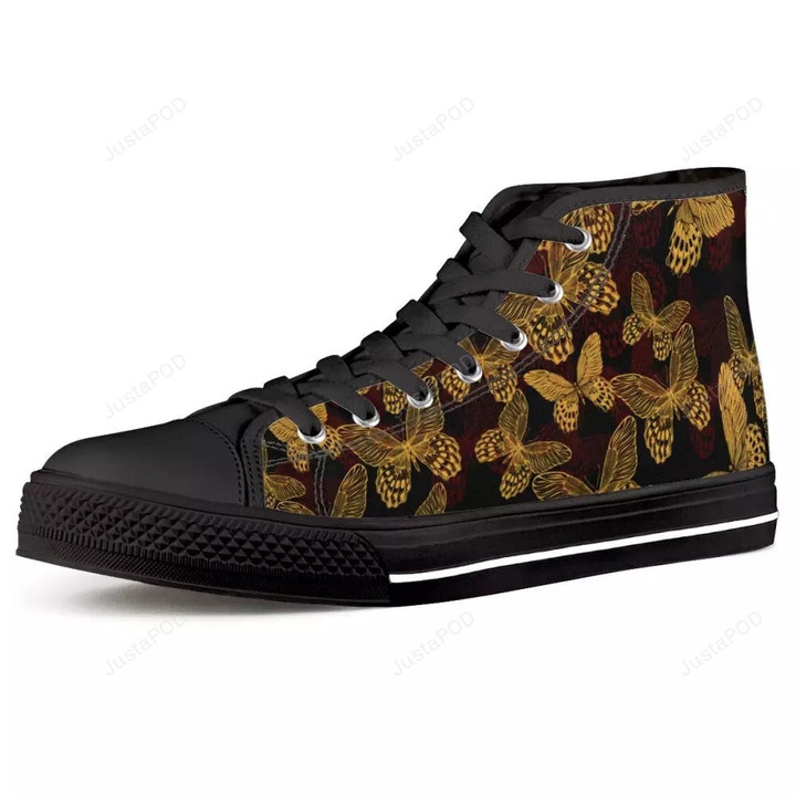 Butterfly Black High Top Shoes
