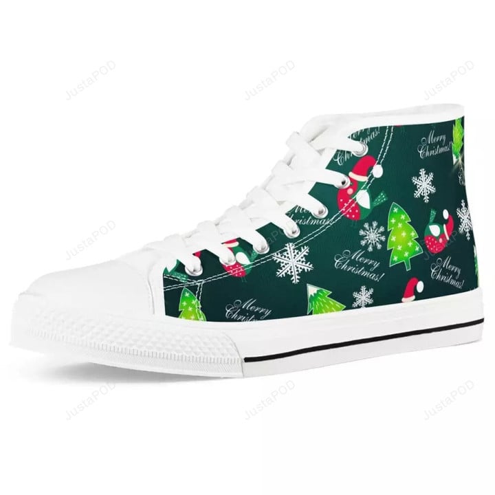 Christmas White High Top Canvas Shoes
