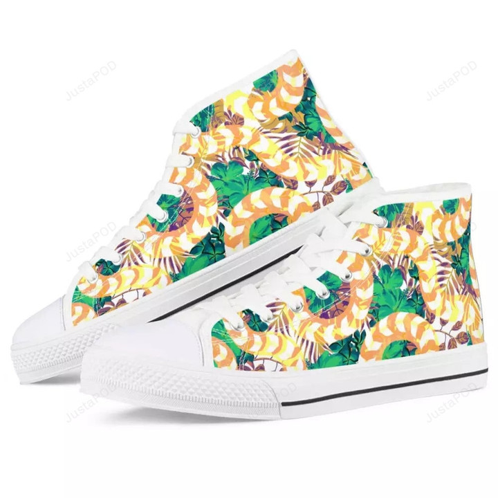Snake And Flower High Top Shoes