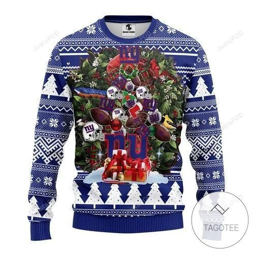 Nfl New York Giants Tree Christmas Ugly Christmas Sweater, All Over Print Sweatshirt