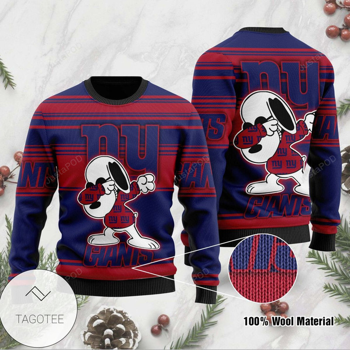 New York Giants Dabbing Snoopy Ugly Christmas Sweater Holiday Party