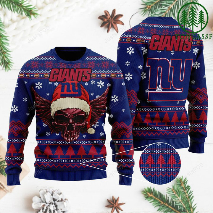 NFL New York Giants Golden Skull Christmas Ugly Sweater