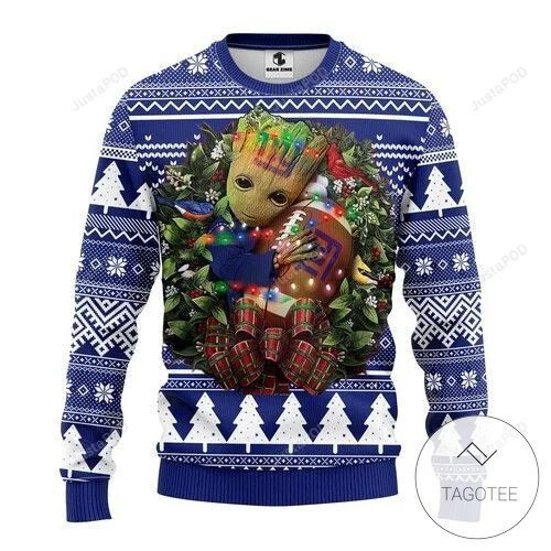 Nfl New York Giants Groot Hug Ugly Christmas Sweater, All Over Print Sweatshirt