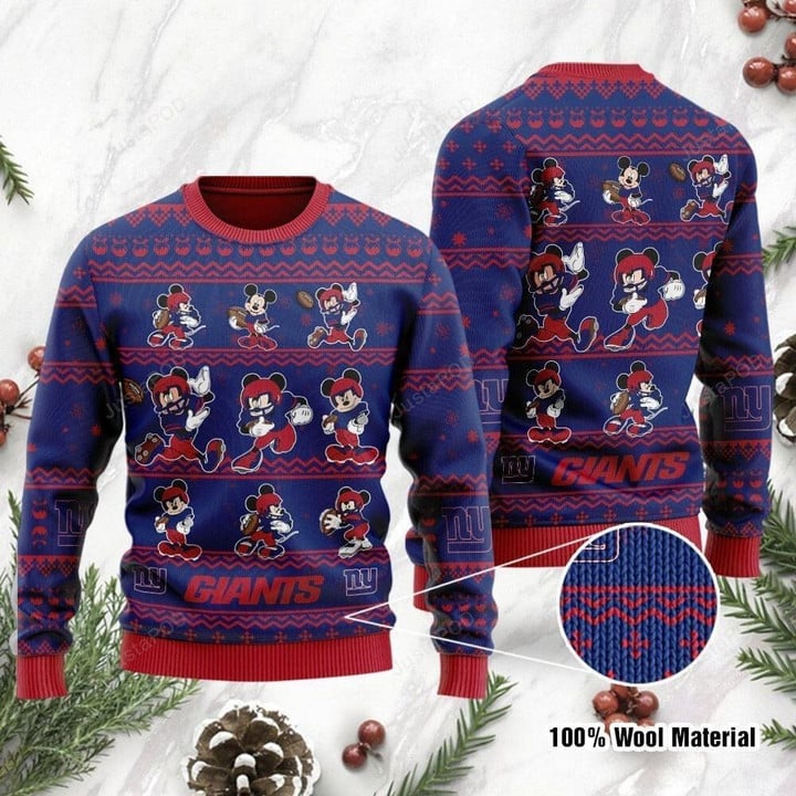 New York Giants Ugly Sweater Mickey Mouse Ugly Christmas Sweater, Ugly Sweater, Christmas Sweaters