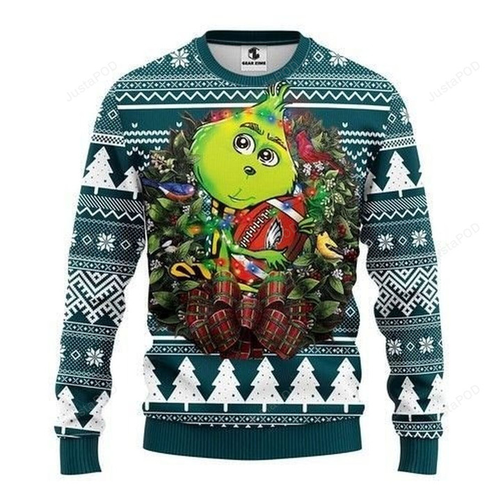 Philadelphia Eagles Ugly Sweater Grinch Hug Ugly Christmas Sweater, All Over Print Sweatshirt, Ugly Sweater