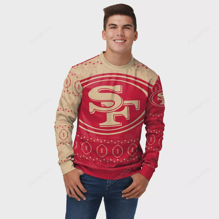 FOCO Men's NFL San Francisco 49ers Ugly Printed Sweater