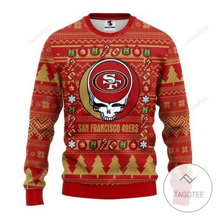 Nfl San Francisco 49ers Grateful Dead Ugly Christmas Sweater, All Over Print Sweatshirt