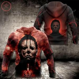 Michael Myers Bleeding Face Horror Movie Halloween Costume 3D Hoodie Zip Hoodie, 3D All Over Print Hoodie Zip Hoodie