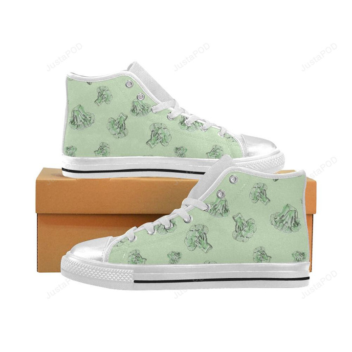 Broccoli Sketch Pattern High Top Shoes